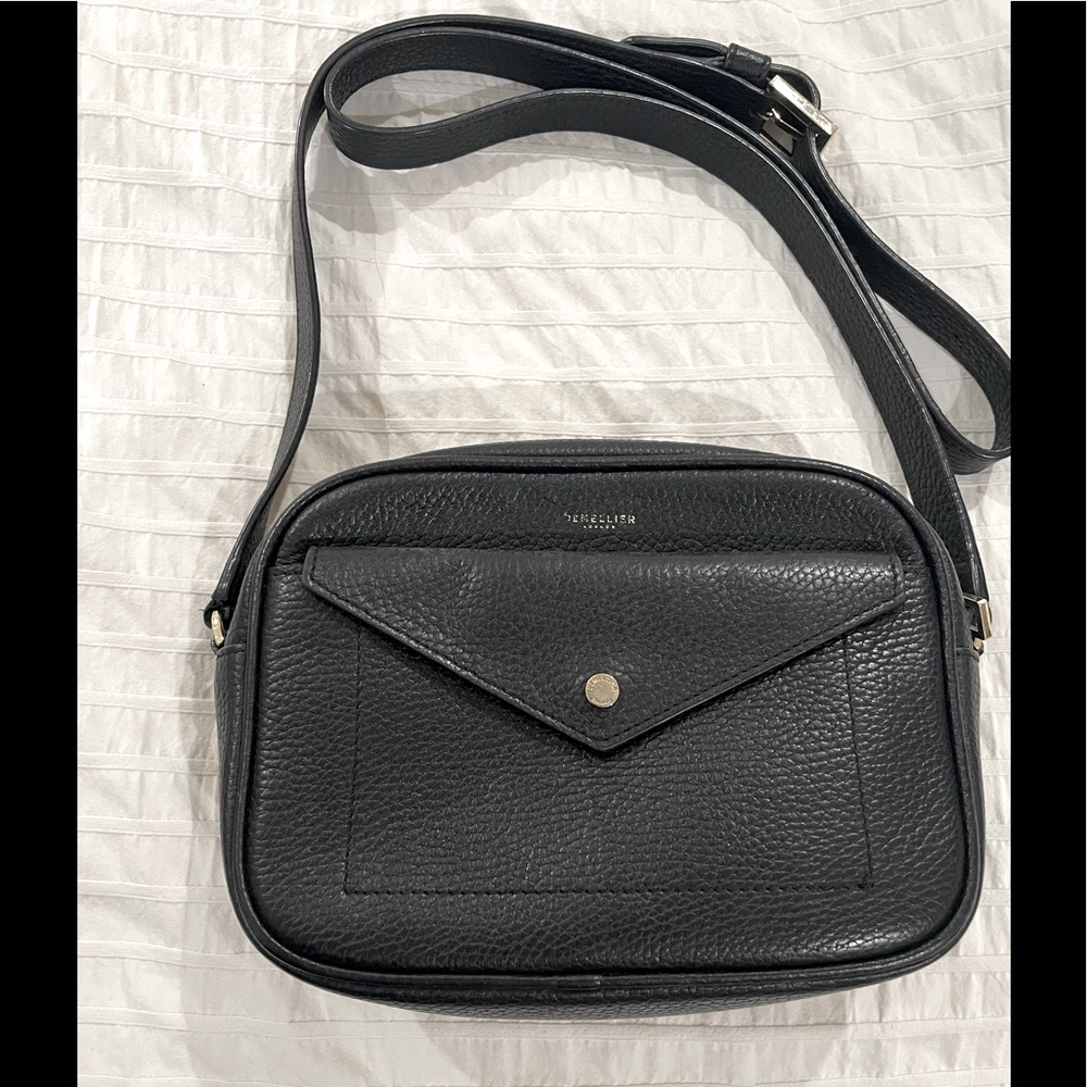 DeMellier London  textured black leather crossbody